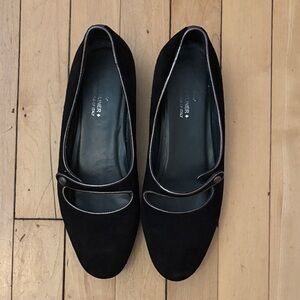 Donald Pliner Black Suede Mary Jane Flats